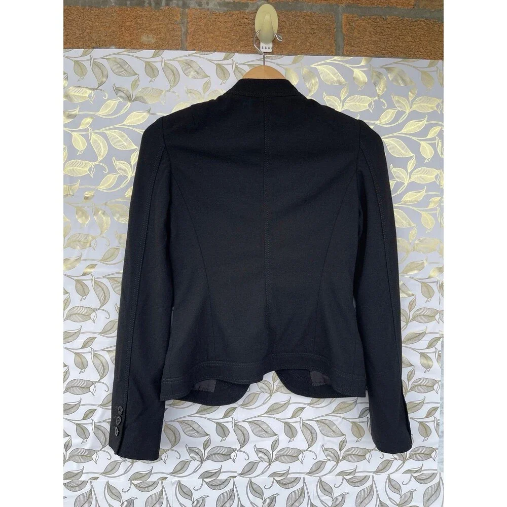 UMA Estnation Black Military Blazer | Dark Academia Stand Collar Jacket 38/4 - Picture 8 of 12